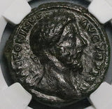 174 NGC Ch VF Marcus Aurelius Ae As Tiber River God Roman Empire Coin (25010801C)