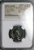 174 NGC Ch VF Marcus Aurelius Ae As Tiber River God Roman Empire Coin (25010801C)