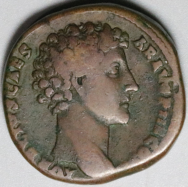 145 Marcus Aurelius Caesar Sestertius Roman Empire Fine Hilaritus Joy (24121801R)
