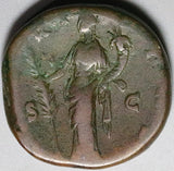 145 Marcus Aurelius Caesar Sestertius Roman Empire Fine Hilaritus Joy (24121801R)