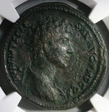 140 NGC Ch VF Marcus Aurelius Sestertius Roman Empire Juventas (26031801D)