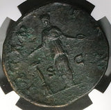 140 NGC Ch VF Marcus Aurelius Sestertius Roman Empire Juventas (26031801D)