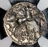134 BC NGC AU M Marcius Roman Republic Denarius Victory Biga Roma 4/5 5/5 (26092801D)