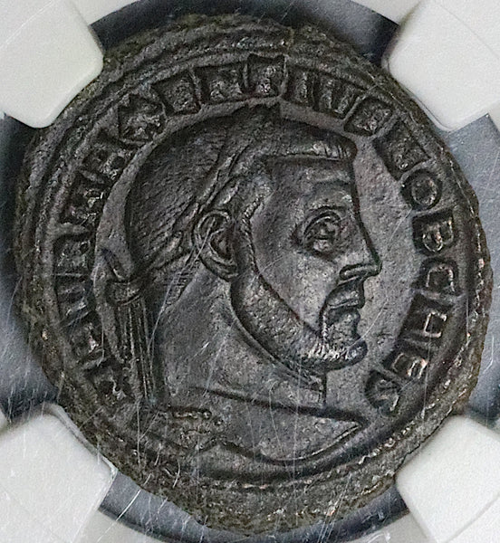 306 NGC AU Maxentius Caesar Rare Nummus Follis Roman Empire Carthage Mint (25071303C)