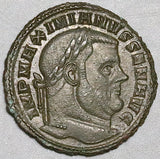 307 AU Maximian Follis Roman Empire Temple Carthage Mint 2nd Reign (26040302R)