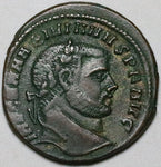 294 Maximian Follis Nummus Roman Empire Genius VF Alexandria ALE Mint Popvli Romani (25020702R)