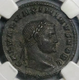 308 NGC Ch XF Maximinus II Daza Follis Nummus Roman Empire Mars Cyzicus Mint 4/5 4/5 (26040402C)