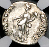97 NGC VF Nerva Roman Empire Denarius Fortuna Luck Mutiny Crisis (26100101D)