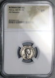 97 NGC VF Nerva Roman Empire Denarius Fortuna Luck Mutiny Crisis (26100101D)