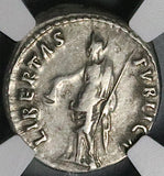 96 NGC VF Nerva Roman Empire Denarius Libertas Public Liberty Trajan 5/5 4/5 (26101601C)