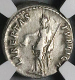 96 NGC VF Nerva Roman Empire Denarius Libertas Public Liberty Trajan 5/5 4/5 (26101601C)
