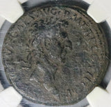 97 NGC VF Nerva Roman Empire AE Sestertius Rare Libertas Liberty Trajan Father (26041803C)