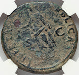 97 NGC VF Nerva Roman Empire AE Sestertius Rare Libertas Liberty Trajan Father (26041803C)