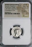 29 BC NGC Ch VF Octavian Roman Imperatorial Denarius Arch Quadriga Actium Victory Commemorative (25121601C)