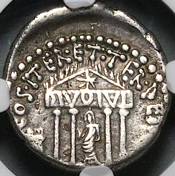 36 BC NGC Ch F Octavian Roman Imperatorial Denarius Temple Divo Julius Caesar (25041202C)