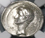 31 BC NGC Ch F Octavian Roman Imperatorial Denarius Victory Globe (25121602C)