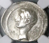31 BC NGC Ch F Octavian Roman Imperatorial Denarius Victory Globe (25121602C)