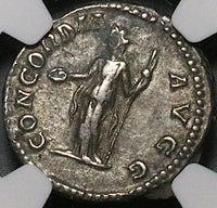 202 NGC Ch VF Plautilla Roman Empire Denarius Concordia Caracalla (23080802C)