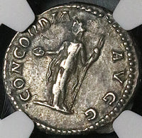 202 NGC Ch VF Plautilla Roman Empire Denarius Concordia Caracalla (23080802C)