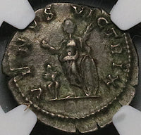 202 NGC Ch VF Plautilla Denarius Roman Empire Venus Cupid Caracalla Wife (24032301C)