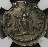 202 NGC Ch VF Plautilla Denarius Roman Empire Venus Cupid Caracalla Wife (24032301C)