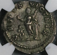 202 NGC Ch VF Plautilla Denarius Roman Empire Venus Cupid Caracalla Wife (24032301C)