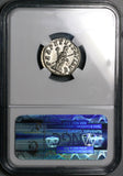 228 NGC Ch AU Severus Alexander Denarius Roman Empire Rare Perpetuitas (26021103C)