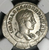 232 NGC AU Severus Alexander Denarius Roman Empire Annona Grain Supply (25052803C)