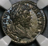 200 NGC AU Septimius Severus Roman Empire Denarius Emperor Sacrificing 5/5 5/5 (25100803C)