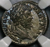 200 NGC AU Septimius Severus Roman Empire Denarius Emperor Sacrificing 5/5 5/5 (25100803C)