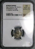 200 NGC AU Septimius Severus Roman Empire Denarius Emperor Sacrificing 5/5 5/5 (25100803C)