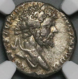 197 NGC Ch F Septimius Severus Roman Empire Denarius Nude Hercules Lion Skin Club (25011501C)