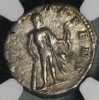 197 NGC Ch F Septimius Severus Roman Empire Denarius Nude Hercules Lion Skin Club (25011501C)