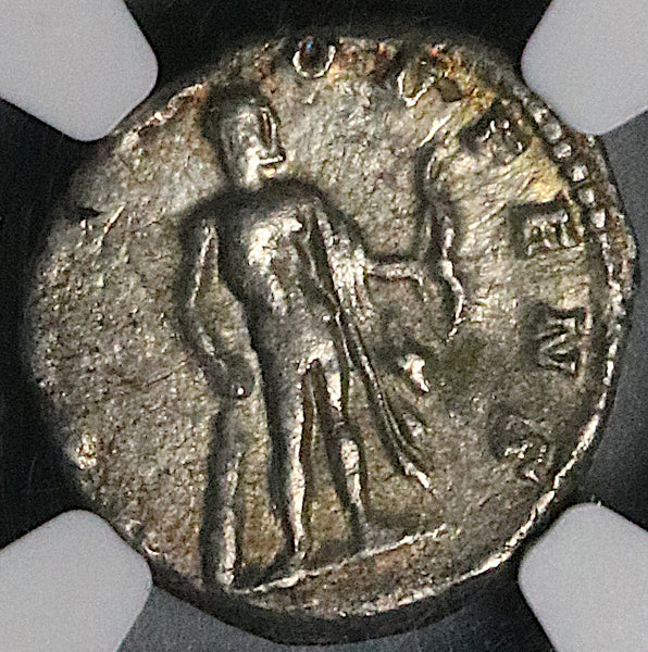 197 NGC Ch F Septimius Severus Roman Empire Denarius Nude Hercules Lion Skin Club (25011501C)