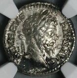 202 NGC Ch VF Septimius Severus Roman Empire Denarius Horse Soldier (26051301C)