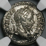 202 NGC Ch VF Septimius Severus Roman Empire Denarius Horse Soldier (26051301C)