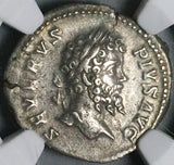 202 NGC Ch VF Septimius Severus Roman Empire Denarius Parthian Captives Trophy (25020202C)