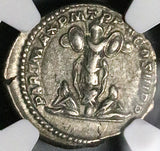 202 NGC Ch VF Septimius Severus Roman Empire Denarius Parthian Captives Trophy (25020202C)