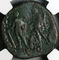 194 NGC VG Septimius Severus Sestertius Rare Hercules Bacchus Niger (23110801C)