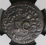 80 NGC Ch F Titus Dupondius Tiberius Restoration Roman Empire Justitia Livia (26040901C)