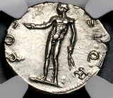 115 NGC AU Trajan Roman Empire Denarius Genius Bonus Eventus Superb Portrait 4/5 4/5 (26091301C)