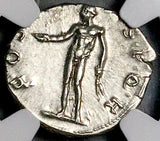 115 NGC AU Trajan Roman Empire Denarius Genius Bonus Eventus Superb Portrait 4/5 4/5 (26091301C)