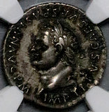 80 NGC Ch XF Titus Denarius Roman Empire Curule Chair Rare Left Portrait Coliseum Pompeii 5/5 4/5 (26090301D)