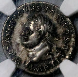 80 NGC Ch XF Titus Denarius Roman Empire Curule Chair Rare Left Portrait Coliseum Pompeii 5/5 4/5 (26090301D)