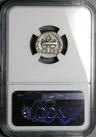 80 NGC Ch F Titus Denarius Roman Empire Chairs Coliseum Vesuvius Commemorative (24051702C)