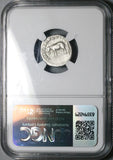 80 NGC Ch F Titus Denarius Roman RARE Elephant Coliseum Pompeii (25082201C)