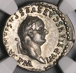 80 NGC Ch VF Titus AR Denarius Roman Empire Throne Thunderbolt Coliseum Pompeii Vesuvius 5/5 5/5 (25062603C)