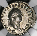 80 NGC Ch VF Titus AR Denarius Roman Empire Throne Thunderbolt Coliseum Pompeii Vesuvius 5/5 5/5 (25062603C)