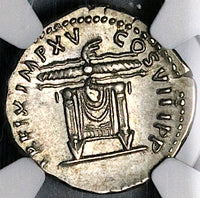 80 NGC Ch VF Titus AR Denarius Roman Empire Throne Thunderbolt Coliseum Pompeii Vesuvius 5/5 5/5 (25062603C)