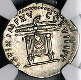 80 NGC Ch VF Titus AR Denarius Roman Empire Throne Thunderbolt Coliseum Pompeii Vesuvius 5/5 5/5 (25062603C)